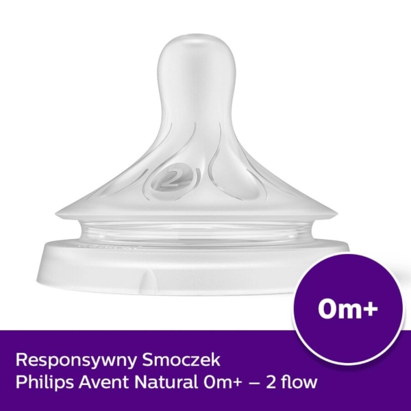 Philips Avent Natural Response smoczek do butelki 0m+ wolny wypływ