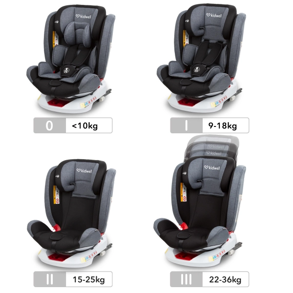 KIDWELL ORBIT 360º OBROTOWY FOTELIK Z ISOFIX 0 -36 kg