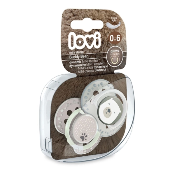 Lovi smoczek silikonowy dynamiczny - Buddy Bear 0-6m 2 szt.