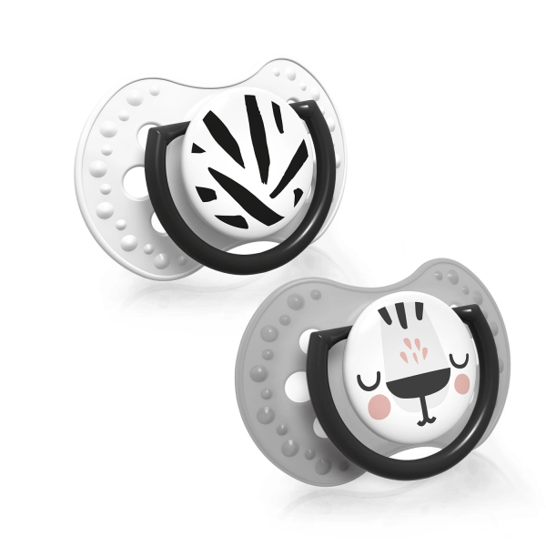 Lovi smoczek silikonowy dynamiczny - Salt & Pepper 6-18m, 2 szt.